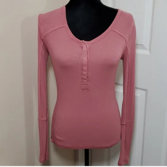 Free People Meg's Layering Long Sleeve Henley - Picture 2 of 7